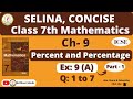 Class 7th ICSE || Selina Math || Ch-9 Percent and Percentage Ex: 9 (A) Ques: 1 to 7