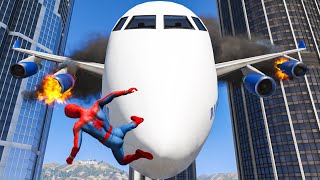 GTA 5 Epic Plane Crashes & Spiderman Ragdolls 