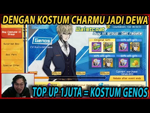 🔥🔥TOP UP 1JUTA+- UNTUK KOSTUM GENOS LIMITED!! - ONE PUNCH MAN:The Strongest