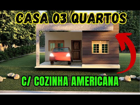 CASA COM 03 QUARTOS COZINHA AMERICANA