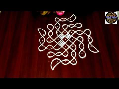 Traditional sikku kolam/sikku kolam mugglu/easy rangoli/latest kambi kolam#kambikolam #kavinarangoli