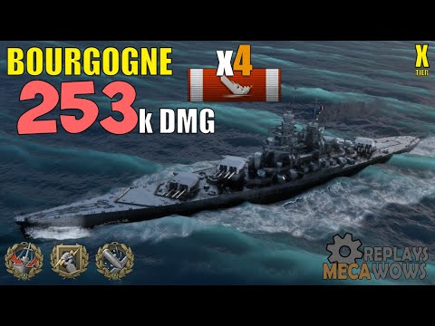 X BOURGOGNE 4 KILLS 253K DMG THE LAST SEC! | World of Warships Gameplay