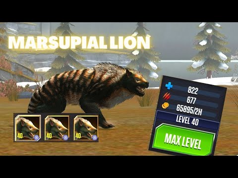 MARSUPIAL LION 3X MAX LEVEL-40 JURASSIC WORLD THE GAME