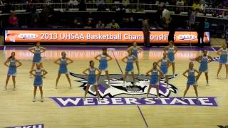 preview picture of video 'Sky View Cheerleaders at State Championship Basketball Halftime 2013'