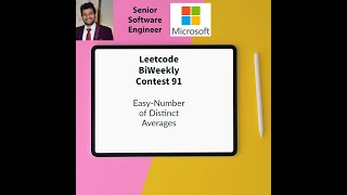 YouTube video 'Leetcode BiWeekly contest 91 - Easy - Number of Distinct Averages'