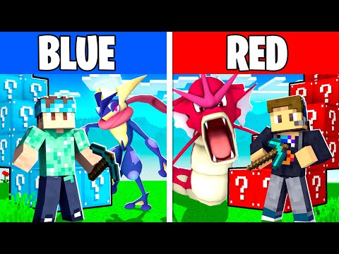 RED Vs BLUE Lucky Block STAIRCASE RACE In PIXELMON