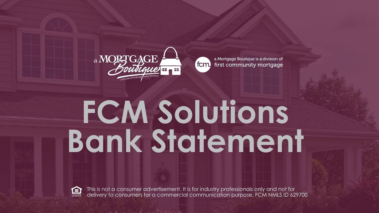 FCM Solutions Bank Statement Loans