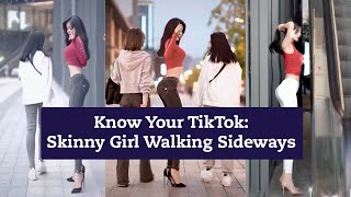 Skinny Girl Walking Sideways Viral TikTok Trend