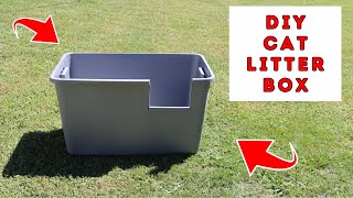 BEST DIY High Sided Cat Litter Box For $11 🌺 GREAT for Cats that PEE standing up!