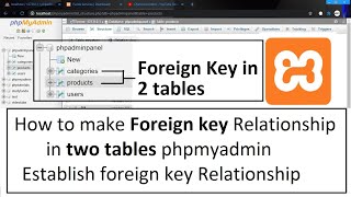 How to make Foreign key Relationship in two tables phpmyadmin | Establish foreign key Relationship