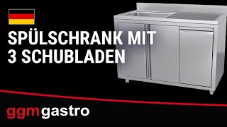 Plonge inox - 1200x600mm - 1 bac à droite - avec égouttoir à gauche - avec dosseret - sur meuble - avec vide‑déchets et poubelle