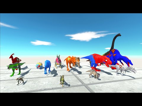 Stair Race of Superhero All Dinosaurs Combat vs Alien to Win - Animal Revolt Battle Simulator
