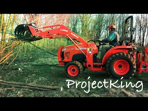 Cleaning Up Wood the Easy Way!  Kubota L3301Tractor and Wicked Grapple