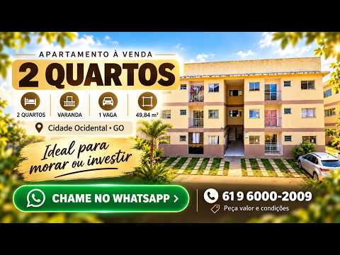 Apartamento 2 Quartos à Venda em Cidade Ocidental GO | Varanda + 1 Vaga