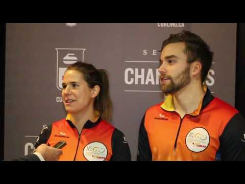 2017 World Financial Group Continental Cup - Mixed Doubles - Draw 2 Media Scrum