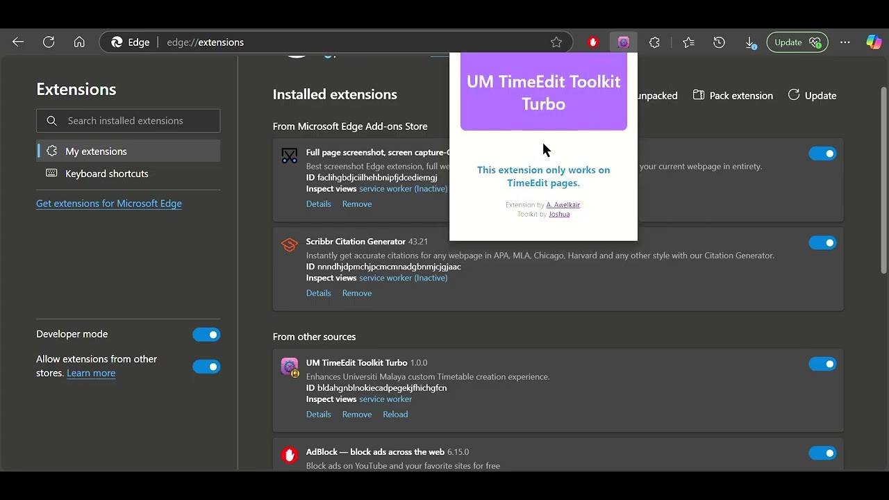 Open-source UM Timetable Software Development Kit Extension Setup | React, Typescript, Webpack