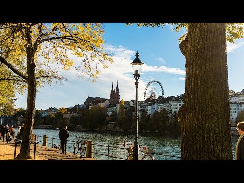 Walk in the city of Basel in autumn /Switzerland 2021 September 15th Herbstspaziergang Basel Schweiz