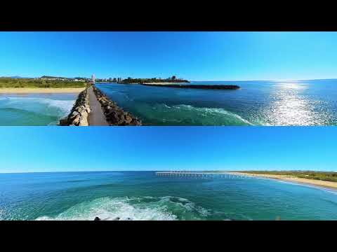 Drone Footage Letitia Spit, Tweed Sand Bypass Jetty, Letitia Beach - Fingal Head, NSW Australia