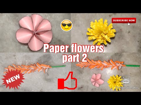 Easy flowers with paper part 2 by shreya (talent hub) 😍😍😍😘😘😘 #fab #flower #nice