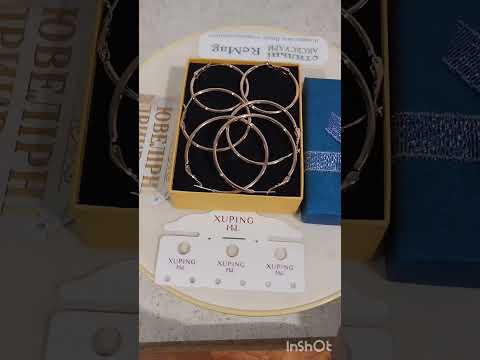 Подарок девушке набор круглых сережек конго три пары разных размеров сплав медзолото Xuping в коробочке - фото 1 - id-p2149381668