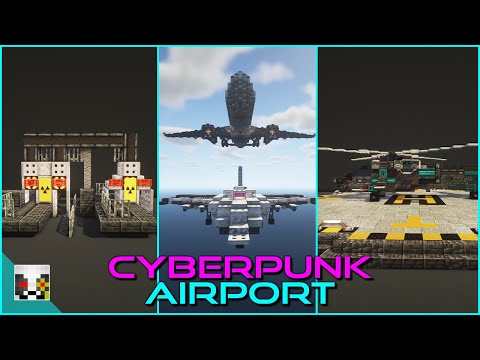 10+ Cyberpunk Airport Build Ideas - Minecraft 1.19+
