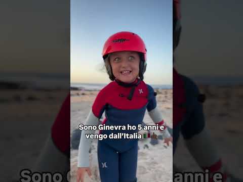 Ginevra falls while surfing! #ginevrasurf #shorts