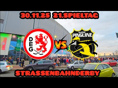 [STRAßENBAHNDERBY🏒🔥] Düsseldorfer EG🔴🟡 vs ⚫️🟡Krefeld Pinguine 30.11.25 VLOG #düsseldorf #krefeld