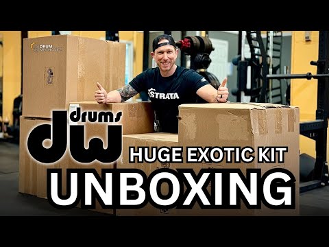 DW Collectors Drum Kit UNBOXING - HUGE DOUBLE BASS KIT! Cherry-Purple Core