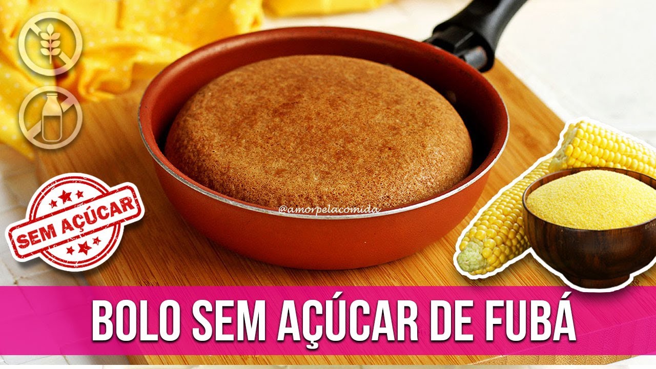 BOLO SEM AÇÚCAR DE FUBÁ NA FRIGIDEIRA [SEM TRIGO/SEM LEITE]