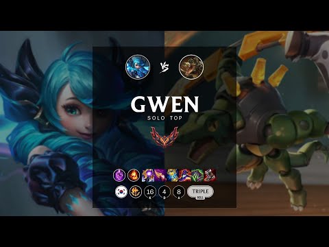 Gwen Top vs Renekton - KR Grandmaster Patch 12.8