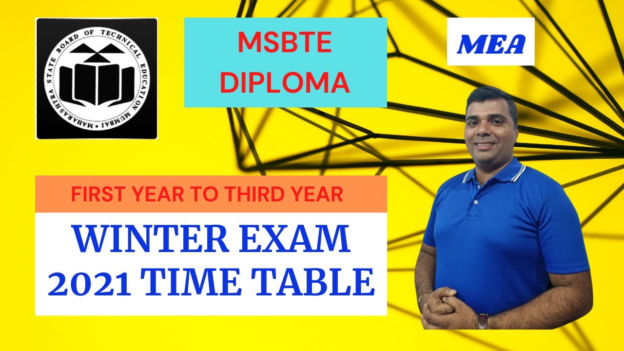 WINTER EXAM 2021 TIME TABLE/MCQ ONLINE EXAM/MSBTE DIPLOMA.