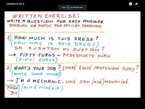 Gjuha Angleze Klasa 5 Kapitulli 2 Mësimi 6 LESSON 6 CHAPTER 2