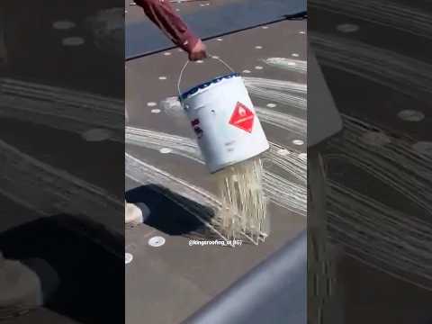 EPDM adhesive application. #roof #roofer #roofing #roofershelper #commercialroofing #shorts