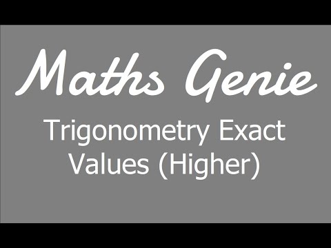Trigonometry Exact Values Higher