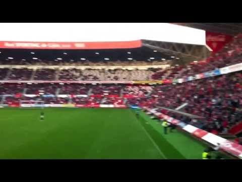 Gol de Lekic (1-0) al Mirandés visto desde la grada (Sporting 3, Mirandés 2).