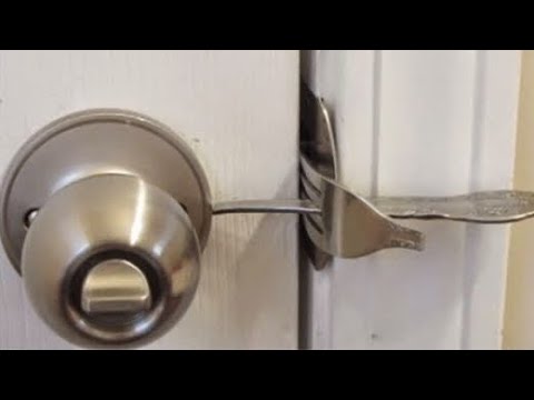 Part of a video titled How To Make A Homemade Door Lock - YouTube