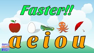 Fun and Fast Short Vowel Phonics Song aeiou (Faster version!!)
