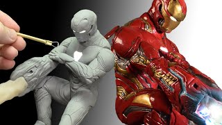 Sculpting Iron Man VS Thanos (Part 2 Iron Man)Avengers End game battle diorama_Polymer Clay Tutorial