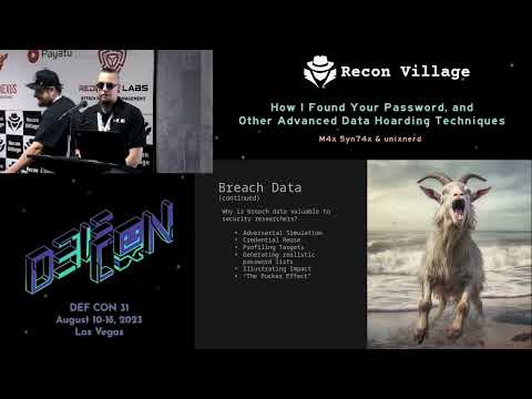 How I Found Your Password, and Other Advanced Data Hoarding Techniques - Recon Village @DEF CON 31