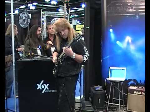 Steve Burrows shredding at the XOX booth at NAMM 09