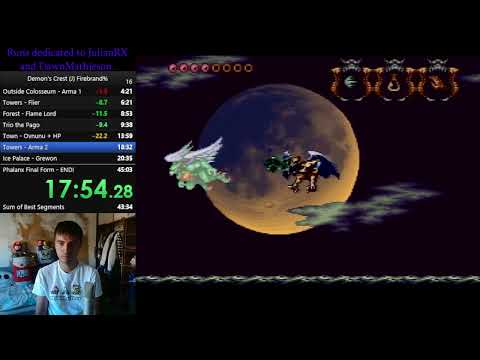 Demon's Crest Firebrand% Speedrun - 43:45 [WR]