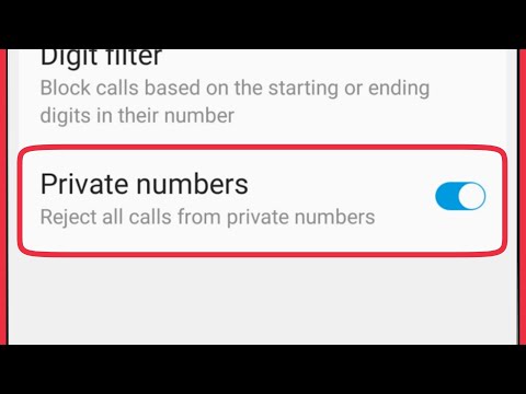 How To Enable Private numbers | Reject all calls from private numbers || Android