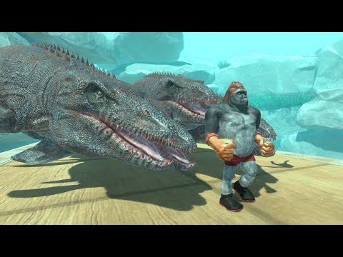 Escape from Mosasaurus - Animal Revolt Battle Simulator