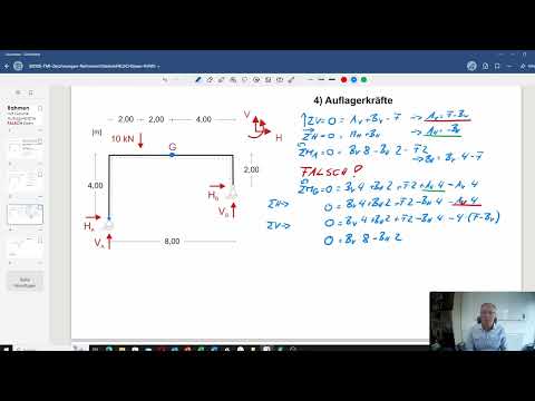 Statik 1-Rahmen mit Gelenk Häufige Fehler lösen