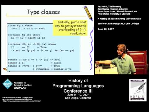 A history of Haskell : being lazy with class -- 3/6