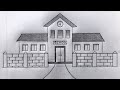 How to draw My School Picture || Village School Scenery Drawing #art
