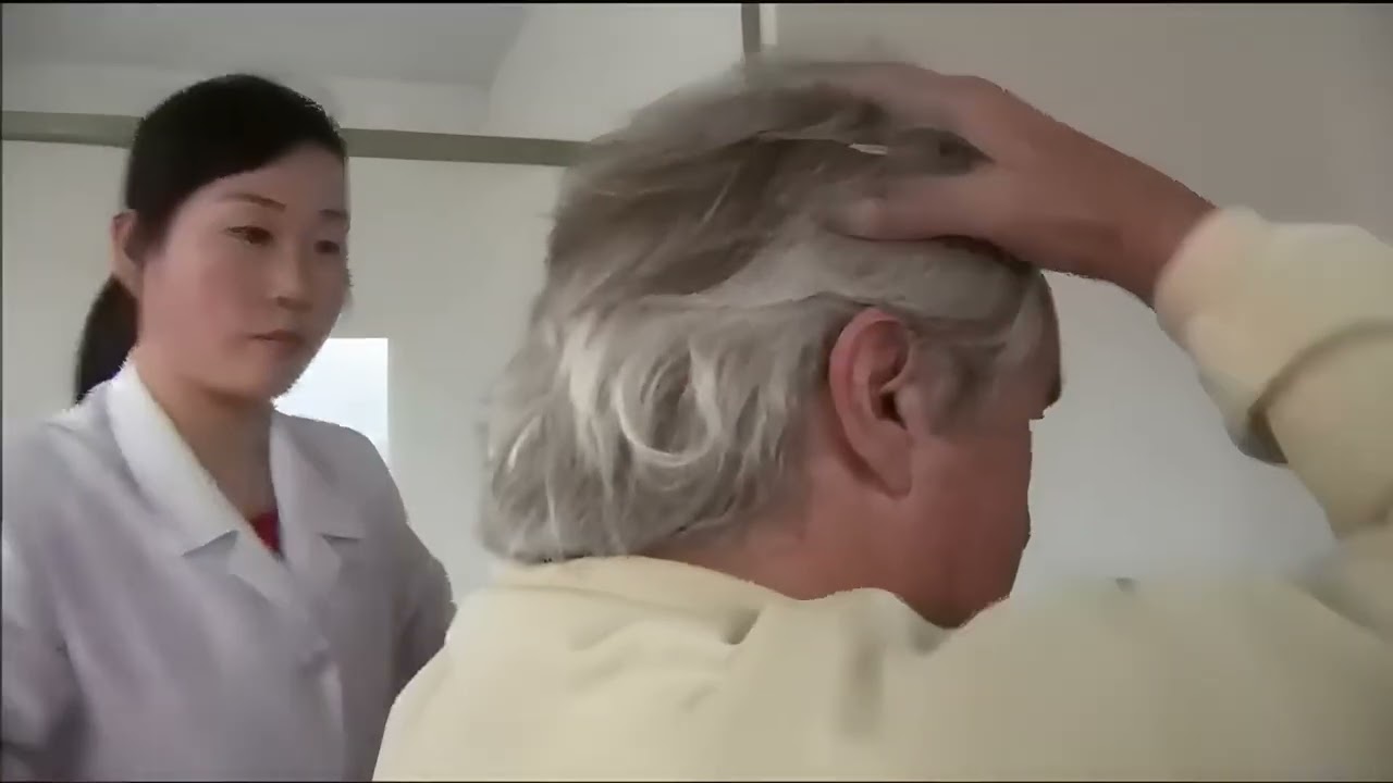 083e / DPRK / haircut in a cooperative state farm - Wonsan (Enhanced 4K)