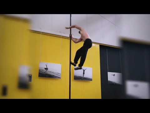Male acro pole dance dynamic tricks combos