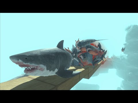 RUN FROM HUNGRY GIANT PIRANHA 😱😱😱  ARBS animal revolt battle simulator