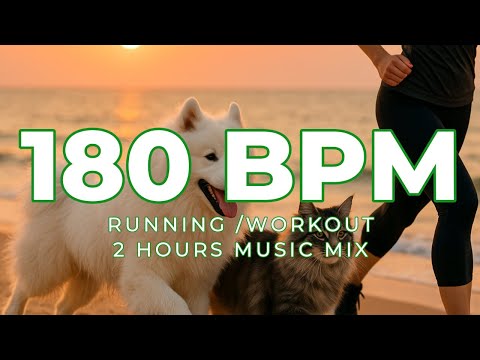 180 BPM Running Music Mix | 2 Hours | 180 BPM Metronome Synced | Rock, Punk → EDM | Hypertension